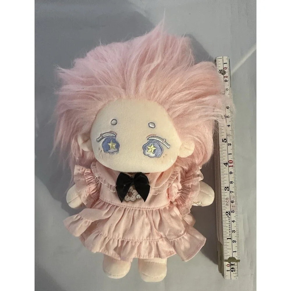 Cotton Doll Plush Anime No Attribute Pink Hair Star Embroidered Dress Set 20cm